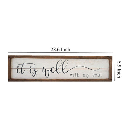 Decorazione da parete con cornice in legno e citazioni