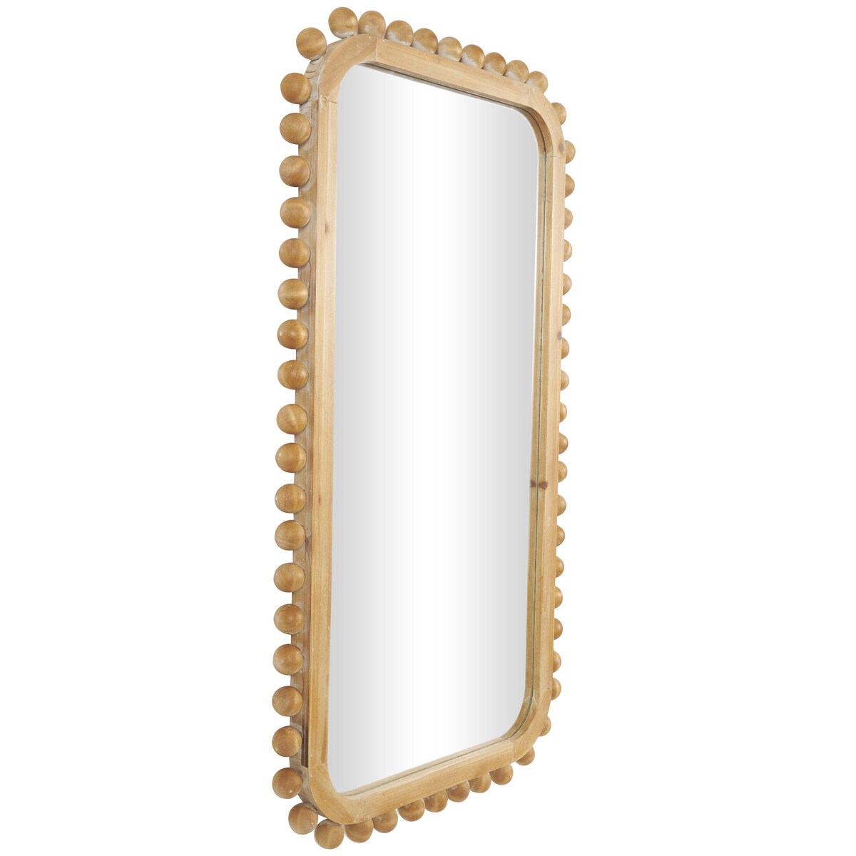 Specchio da parete in legno con cornice perlinata - Marrone - Roche River Decor