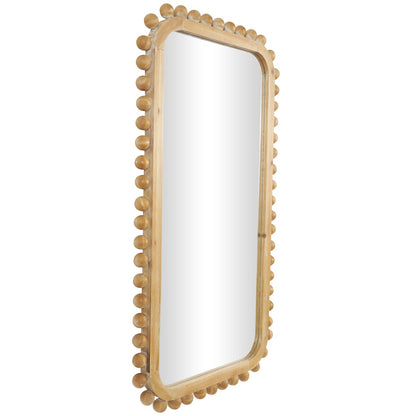Specchio da parete in legno con cornice perlinata - Marrone - Roche River Decor