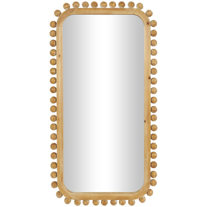 Specchio da parete in legno con cornice perlinata - Marrone - Roche River Decor