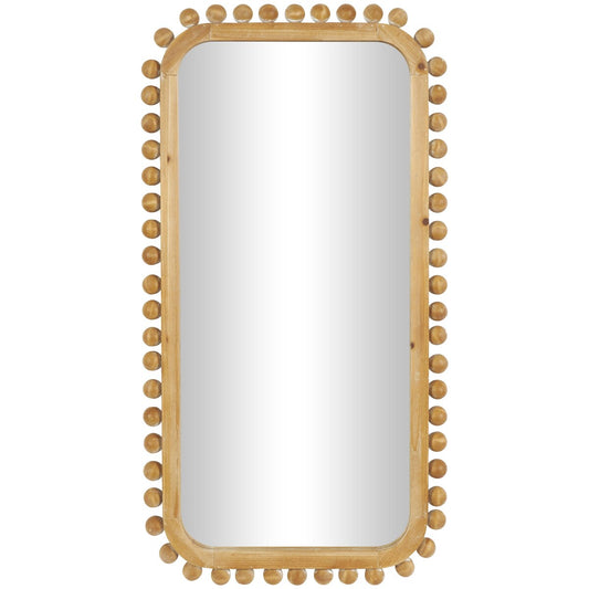 Specchio da parete in legno con cornice perlinata - Marrone - Roche River Decor