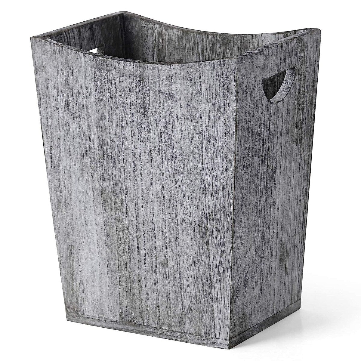 Cestino per rifiuti in legno, cestino per rifiuti in stile rustico da fattoria