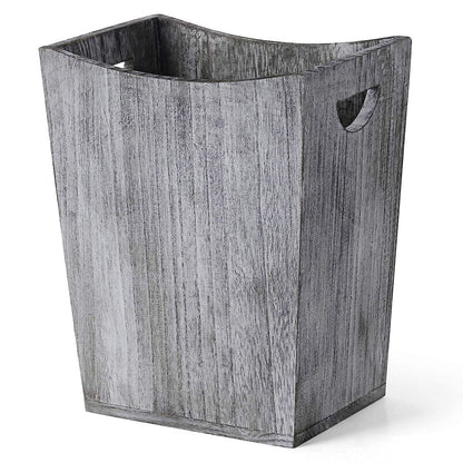 Cestino per rifiuti in legno, cestino per rifiuti in stile rustico da fattoria