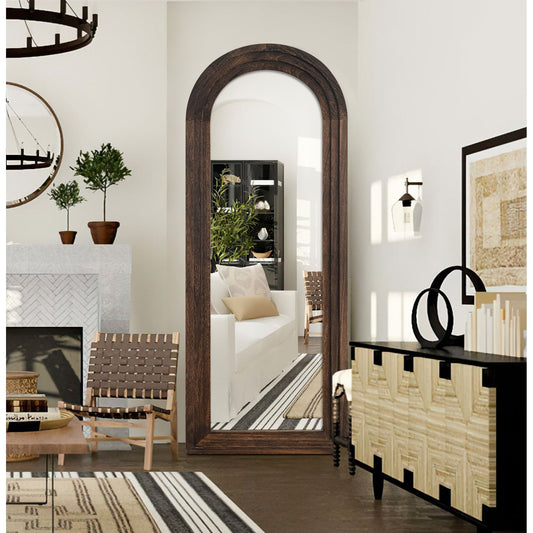 Specchio da parete in stile scala con cornice in legno - 64*21