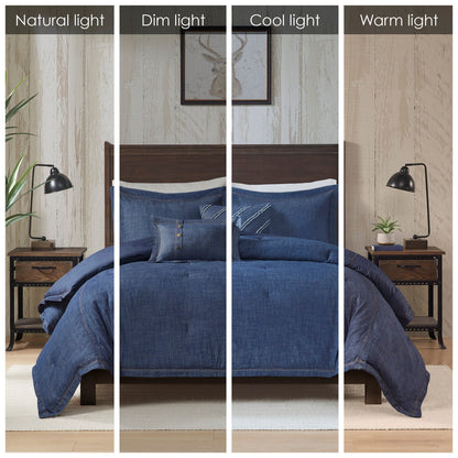 Set di piumoni in denim oversize e imbottito Woolrich Perry Blue
