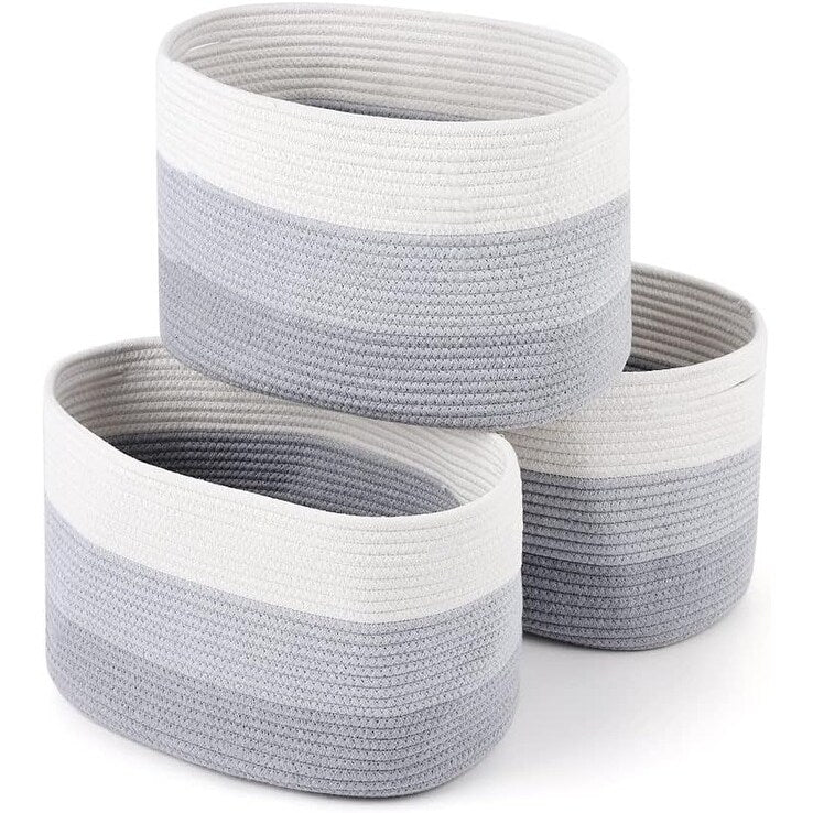 Cestini intrecciati per riporre oggetti, set da 3