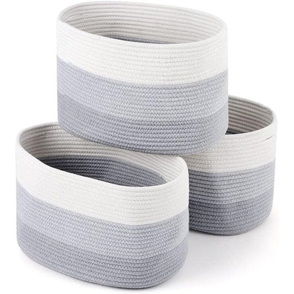 Cestini intrecciati per riporre oggetti, set da 3
