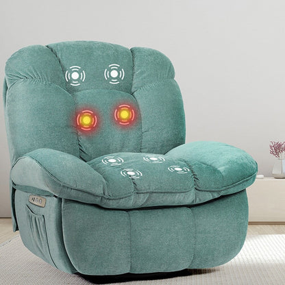 Poltrona reclinabile elettrica XINMICS, poltrona reclinabile massaggiante con riscaldamento, poltrone reclinabili girevoli moderne per adulti con USB