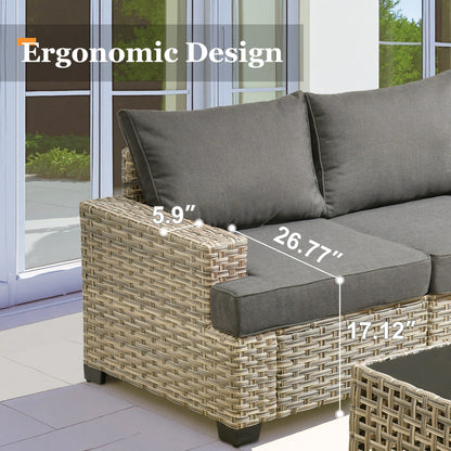 Set da conversazione in rattan per esterni con mobili da giardino XIZZI da 8 pezzi