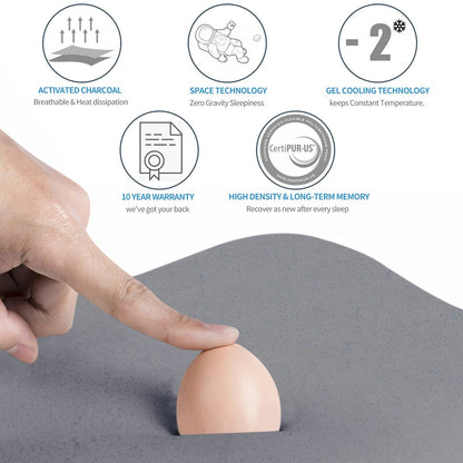 Materasso in memory foam con infusione di gel e carbone Xyrielle 6
