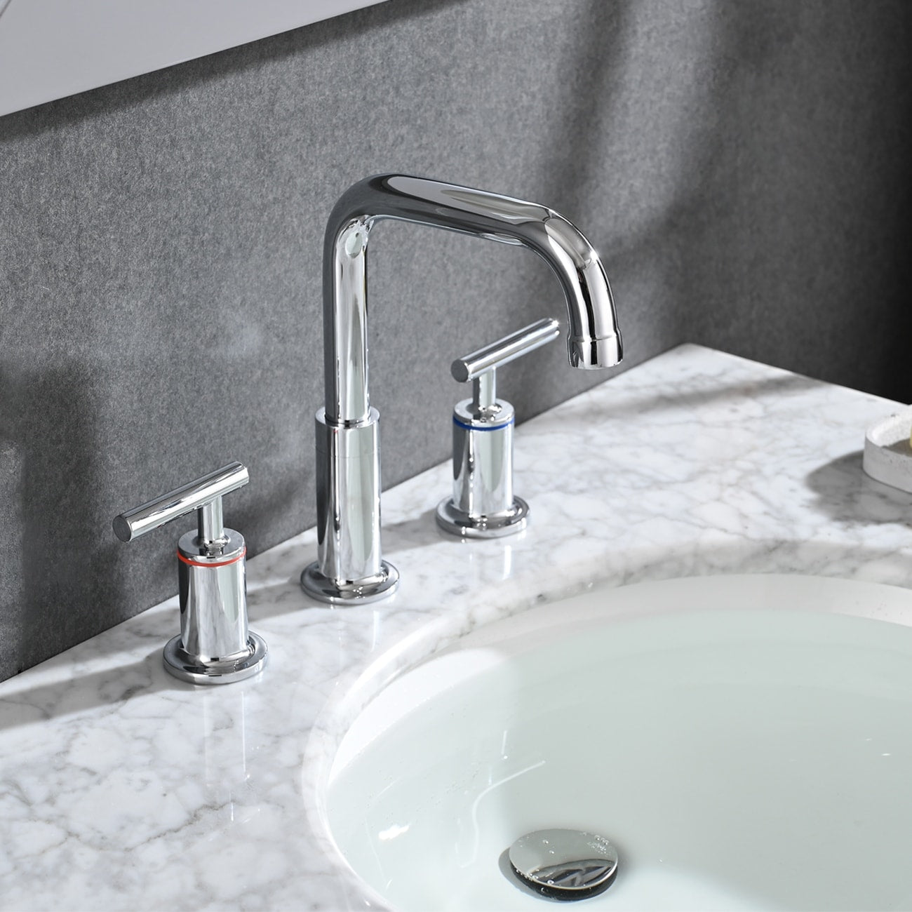 Rubinetto per lavabo da bagno di lusso YASINU da 8 pollici con scarico a scomparsa