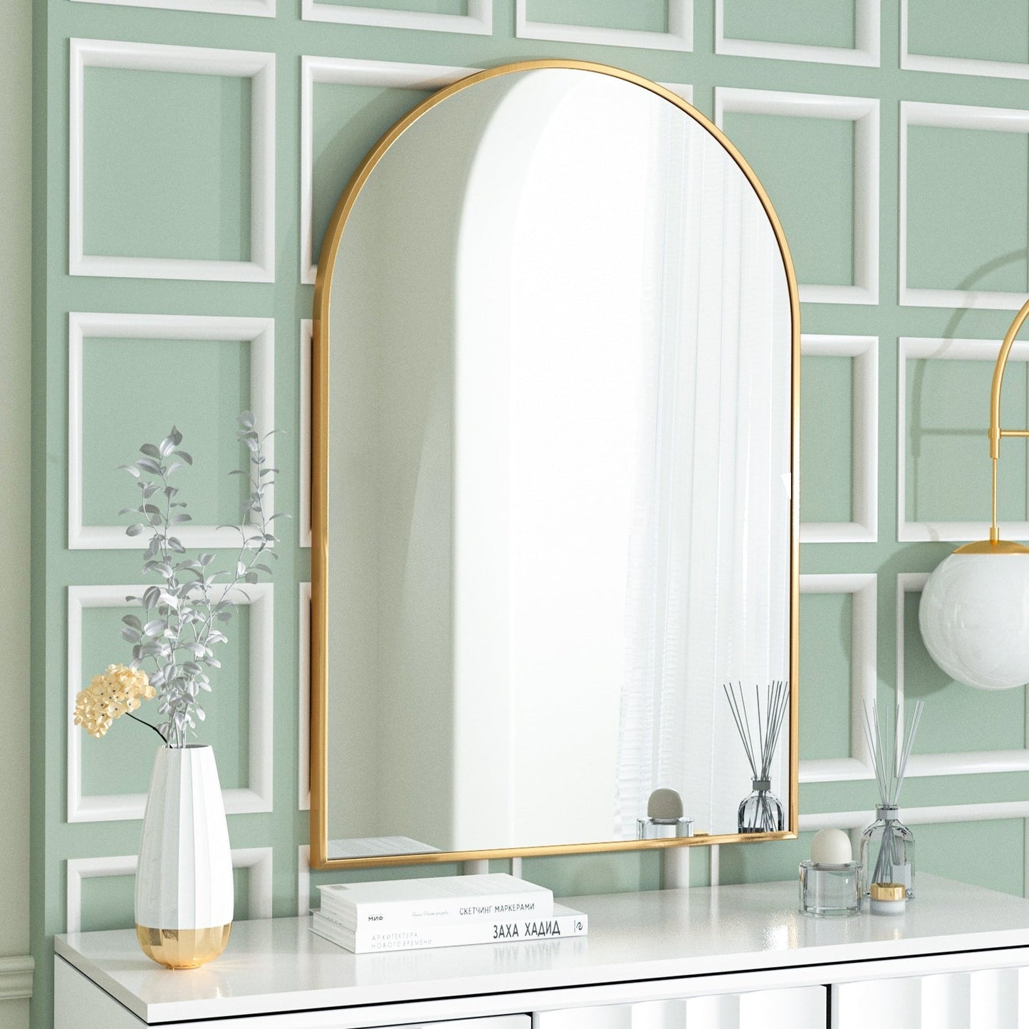 Specchio da parete per bagno ad arco YVANLA
