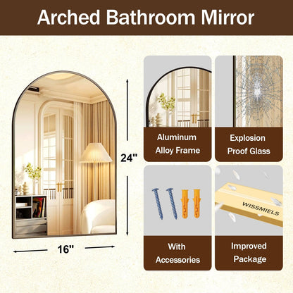 Specchio da parete per bagno ad arco YVANLA