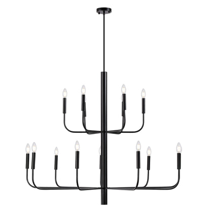 Lampadario minimalista a 15 luci, design antico a 2 livelli - 48