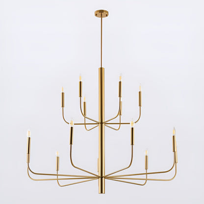 Lampadario minimalista a 15 luci, design antico a 2 livelli - 48