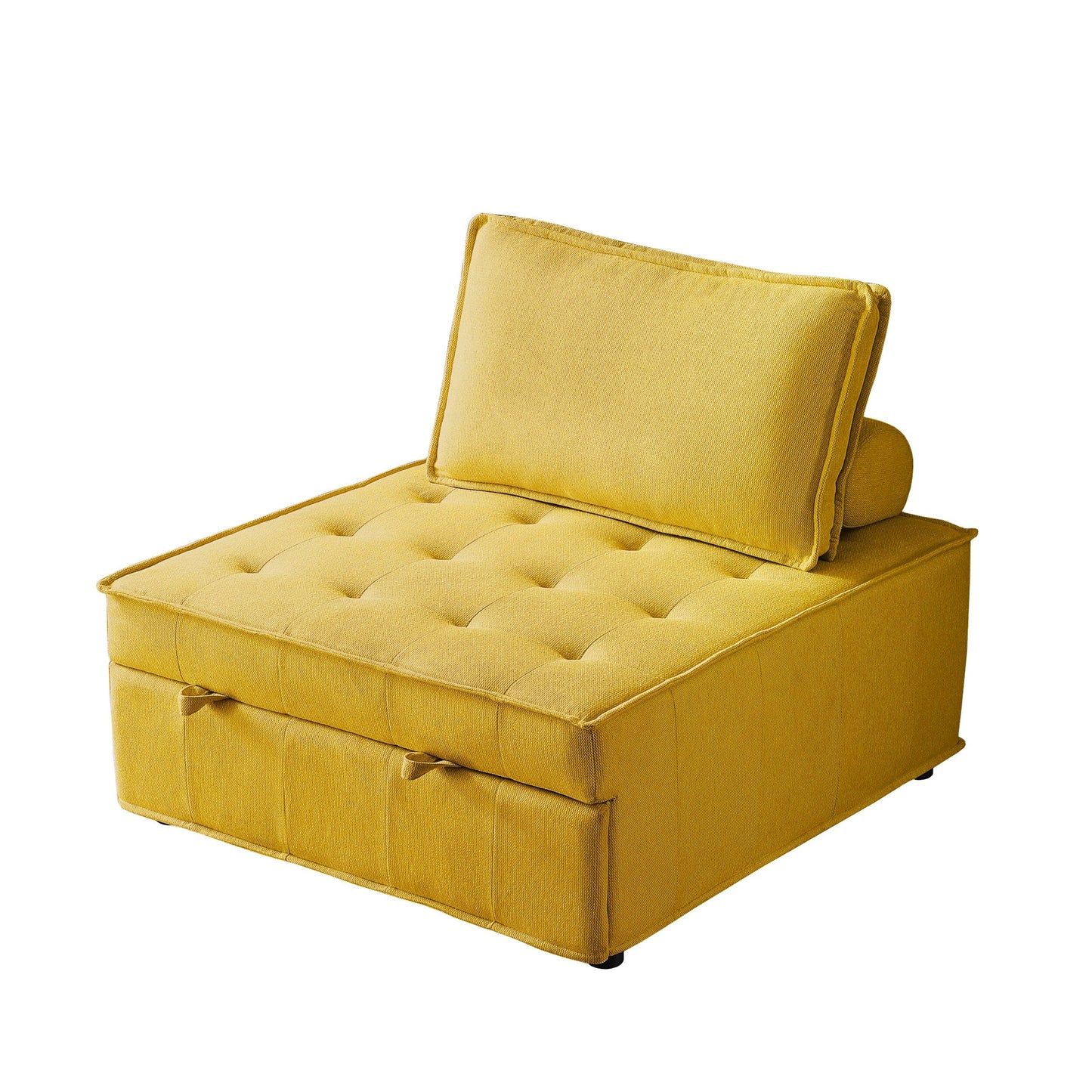 Divano letto estraibile multiuso singolo Yellow 39 con schienale regolabile e cuscino per soggiorno