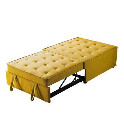 Divano letto estraibile multiuso singolo Yellow 39 con schienale regolabile e cuscino per soggiorno