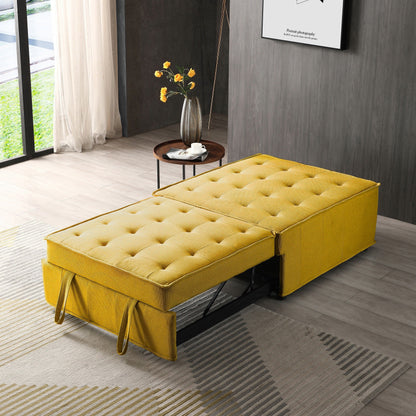Divano letto estraibile multiuso singolo Yellow 39 con schienale regolabile e cuscino per soggiorno
