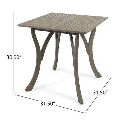 Set da pranzo quadrato da esterno York Acacia Wood da 5 pezzi di Christopher Knight Home