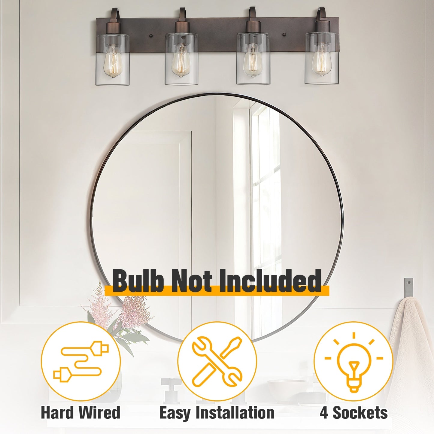 Lampadari per il mobiletto del bagno - Lampada da parete in stile rustico per il bagno