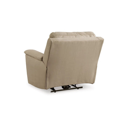 Poltrona reclinabile elettrica Zane, porta USB, 91 pollici, finta pelle scamosciata nabuk beige