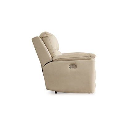 Poltrona reclinabile elettrica Zane, porta USB, 91 pollici, finta pelle scamosciata nabuk beige