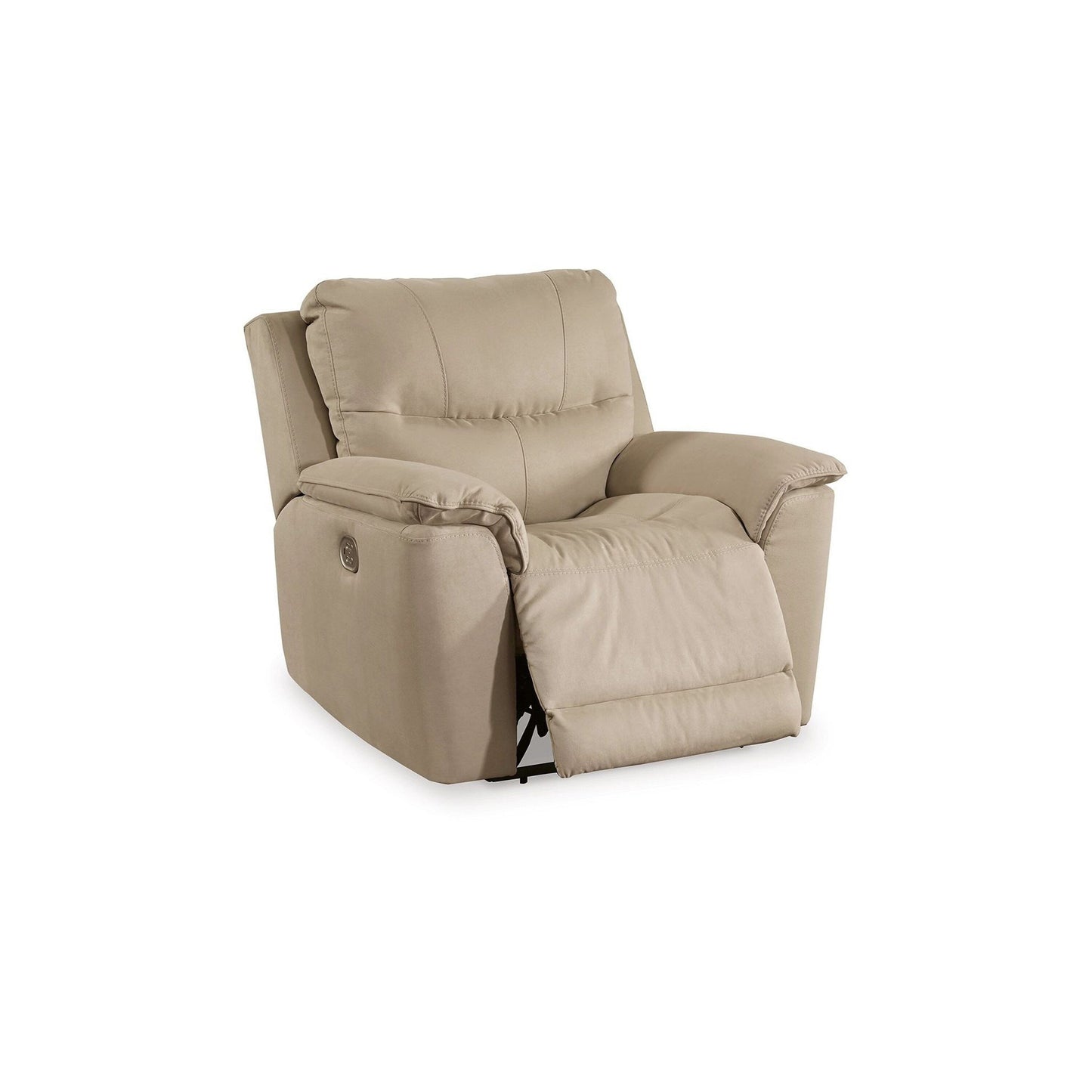 Poltrona reclinabile elettrica Zane, porta USB, 91 pollici, finta pelle scamosciata nabuk beige