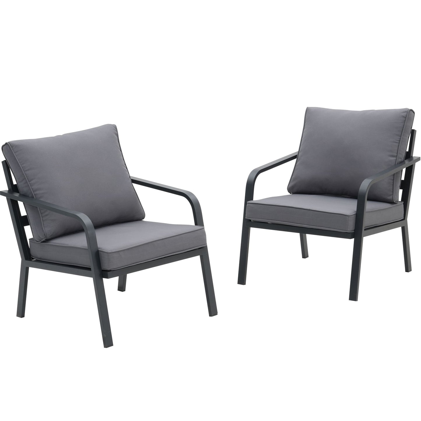 Set da conversazione per patio in alluminio Zenova da 2/4 pezzi, divano componibile da esterno con sedie singole