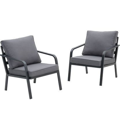 Set da conversazione per patio in alluminio Zenova da 2/4 pezzi, divano componibile da esterno con sedie singole