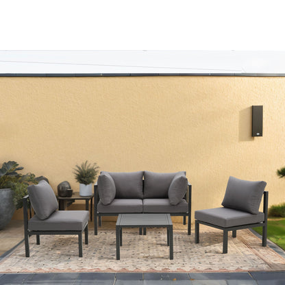 Set di mobili da giardino in alluminio Zenova da 5/7 pezzi, divano componibile per esterni