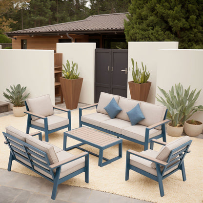 Set da conversazione per patio in alluminio Zenova, set di divani da esterno