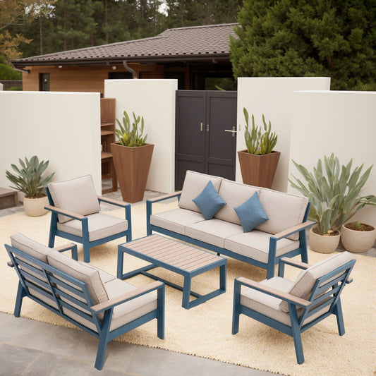 Set da conversazione per patio in alluminio Zenova, set di divani da esterno