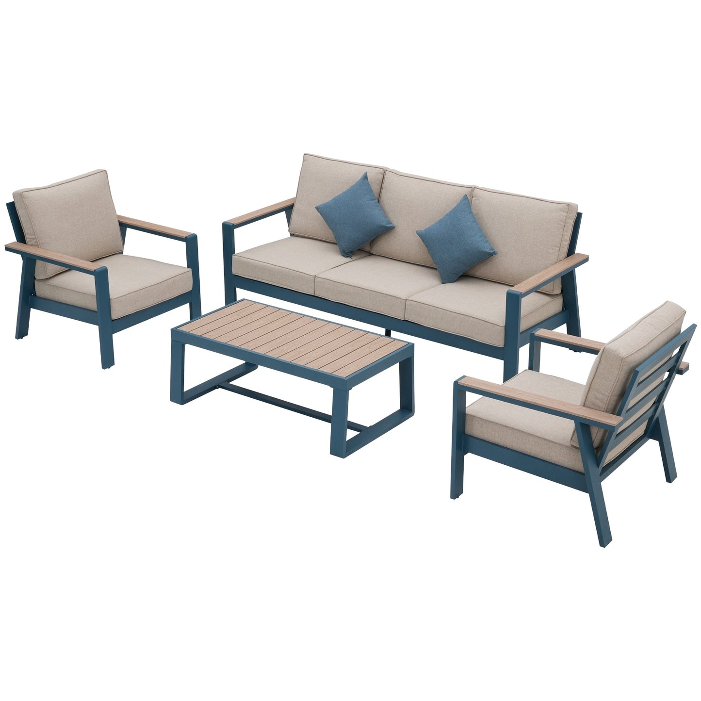 Set da conversazione per patio in alluminio Zenova, set di divani da esterno