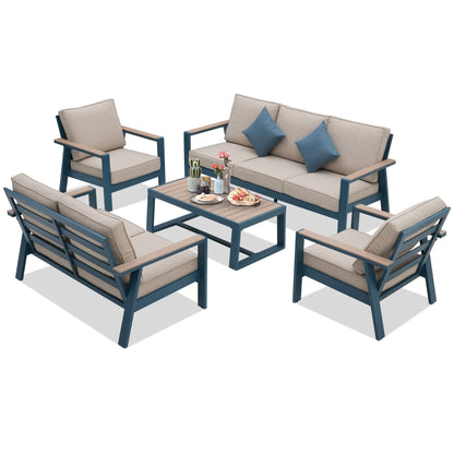 Set da conversazione per patio in alluminio Zenova, set di divani da esterno