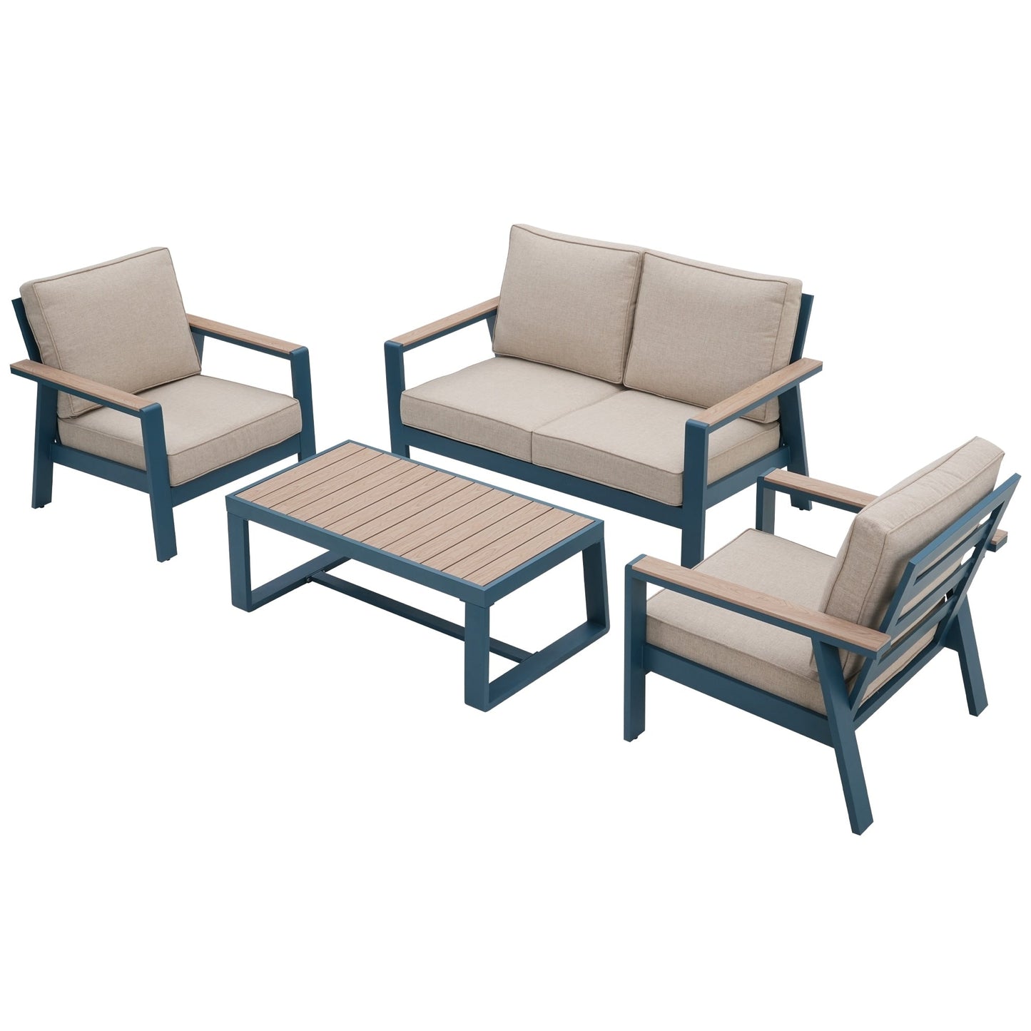 Set da conversazione per patio in alluminio Zenova, set di divani da esterno