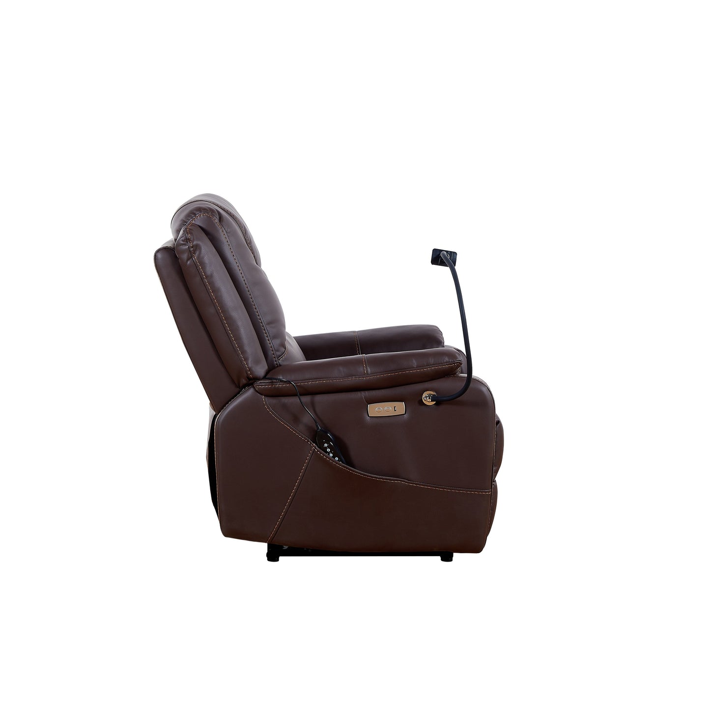 Poltrona reclinabile elettrica Zero Gravity con schienale regolabile, massaggio, supporto lombare riscaldato, porta USB, porta telefono e tasche laterali