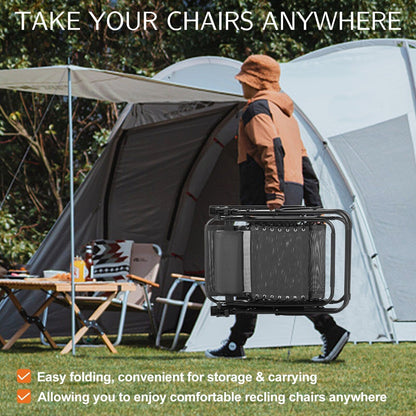 Poltrona reclinabile pieghevole da esterno Zero Gravity Lounge Chair con poggiatesta, portabicchieri e vassoio rimovibile