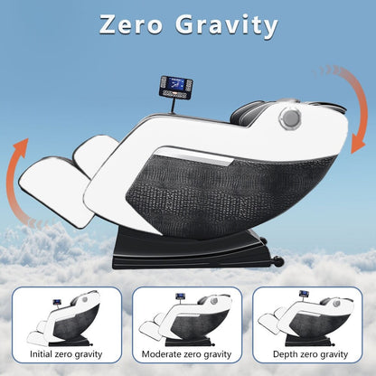 Poltrona reclinabile massaggiante Zero Gravity con massaggio completo del corpo, riscaldamento e audio Bluetooth integrato