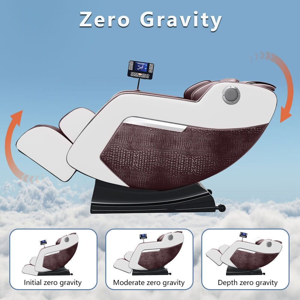 Poltrona reclinabile massaggiante Zero Gravity con massaggio completo del corpo, riscaldamento e audio Bluetooth integrato