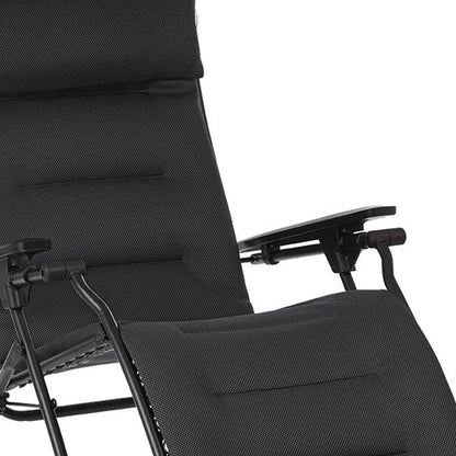 Poltrona reclinabile Zero Gravity - Telaio nero - Tessuto Acier