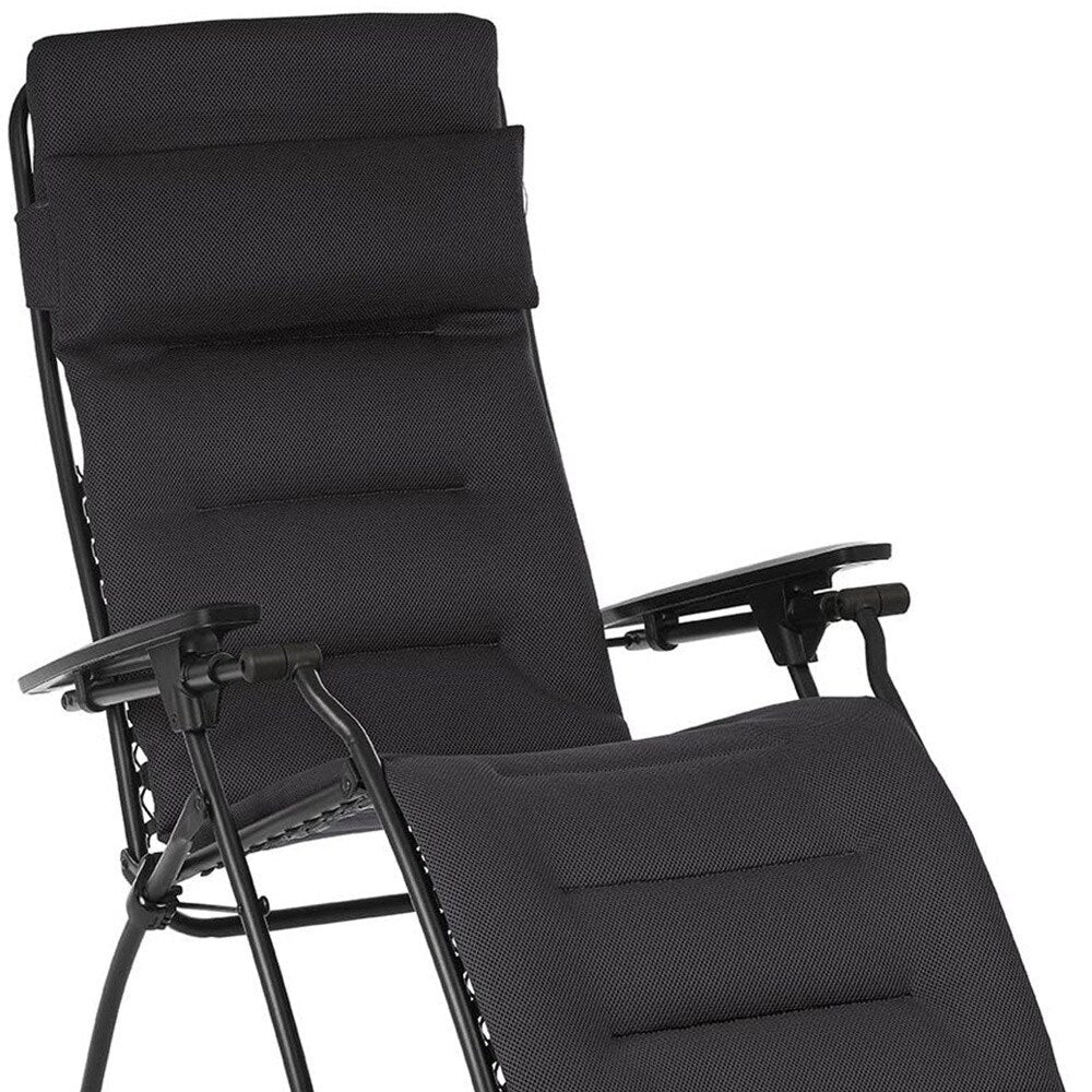 Poltrona reclinabile Zero Gravity - Telaio nero - Tessuto Acier