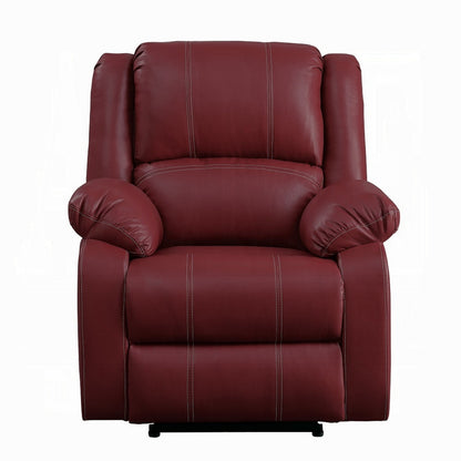Poltrona reclinabile manuale Zuru Motion, in morbida similpelle rosso scuro