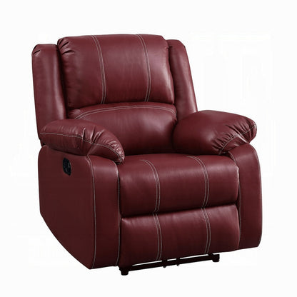 Poltrona reclinabile manuale Zuru Motion, in morbida similpelle rosso scuro