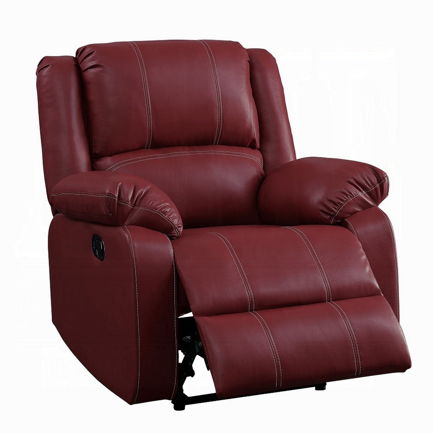 Poltrona reclinabile manuale Zuru Motion, in morbida similpelle rosso scuro
