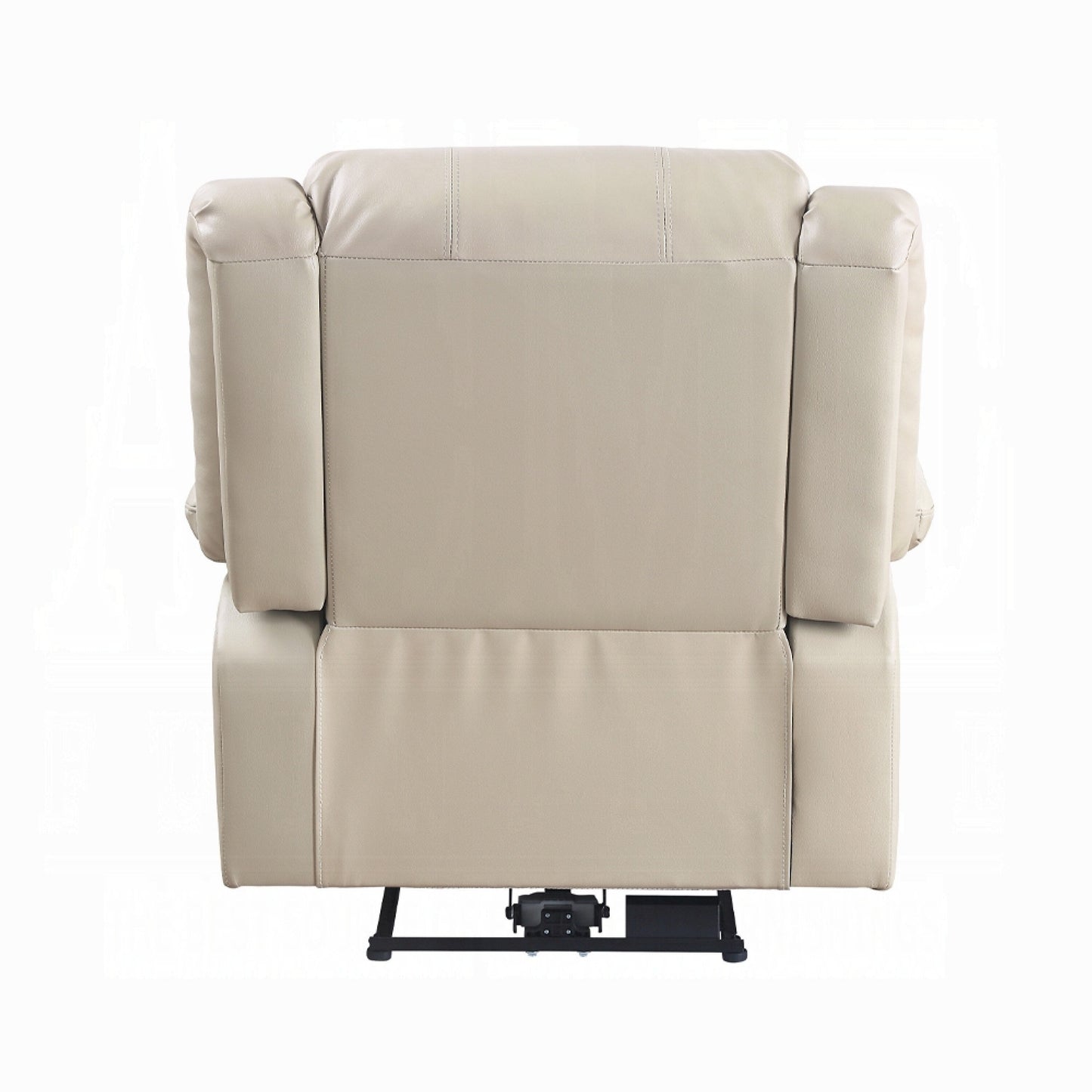 Poltrona reclinabile elettrica Zuru, braccioli con cuscino, similpelle beige