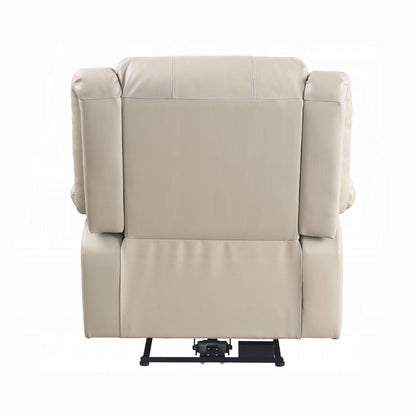 Poltrona reclinabile elettrica Zuru, braccioli con cuscino, similpelle beige