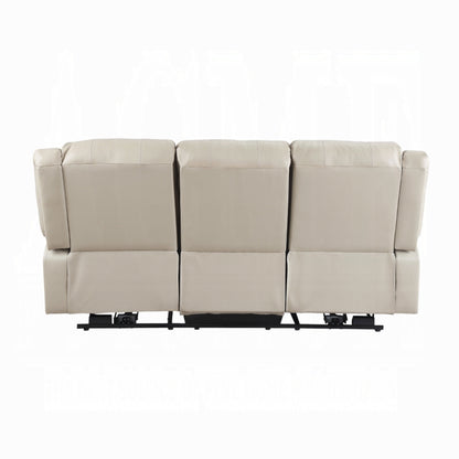 Divano reclinabile elettrico Zuru, 78 pollici, braccioli imbottiti, similpelle beige