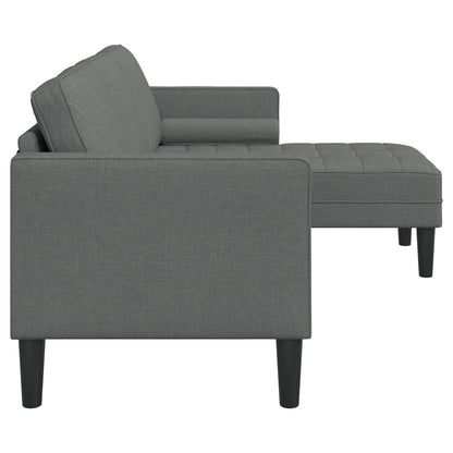 vidaXL Set Divano 2/3 Pezzi con Cuscini Tessuto Nero/Grigio Scuro/Grigio Chiaro - 68,1 x 51,6 x 26,4