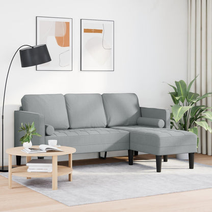 vidaXL Set Divano 2/3 Pezzi con Cuscini Tessuto Nero/Grigio Scuro/Grigio Chiaro - 68,1 x 51,6 x 26,4