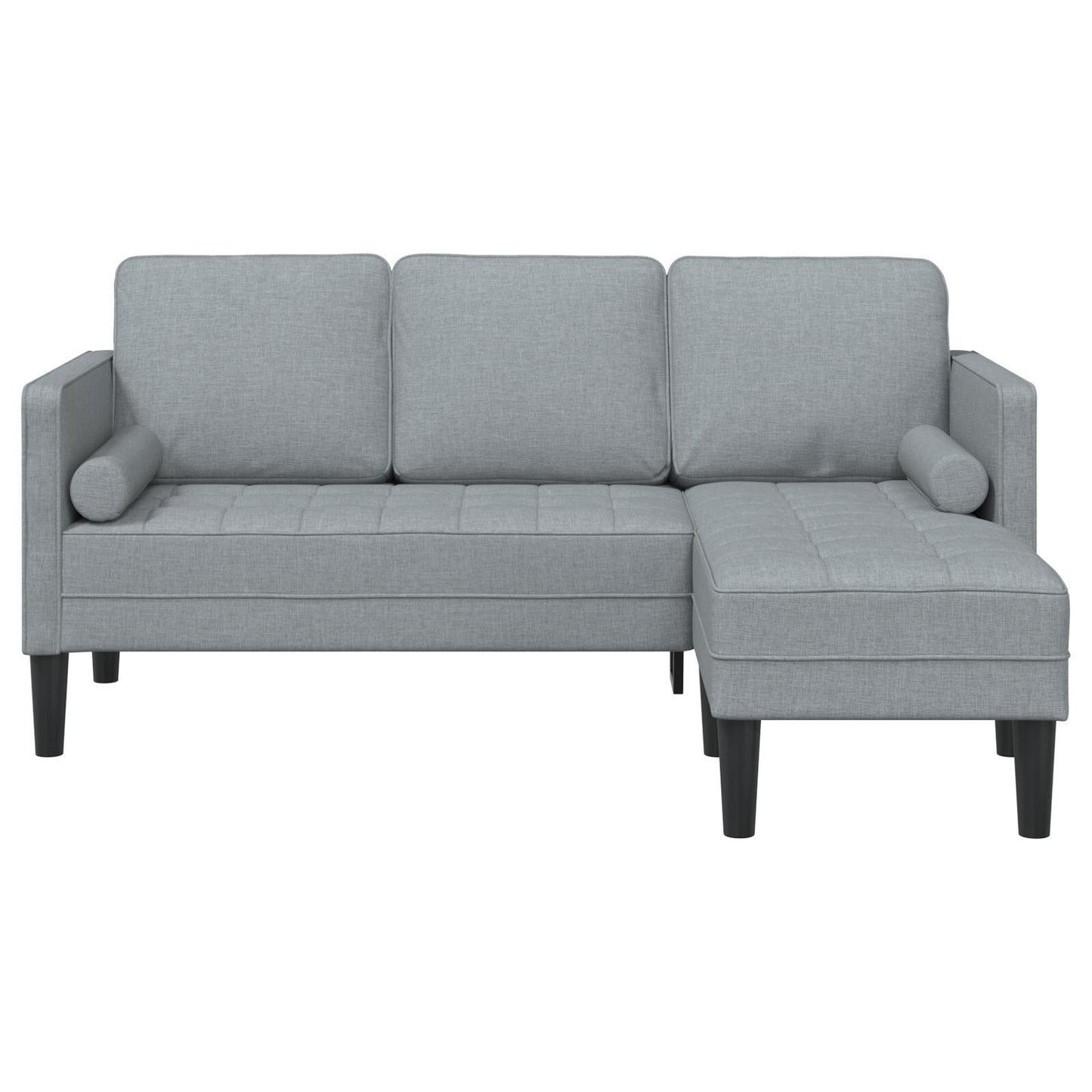 vidaXL Set Divano 2/3 Pezzi con Cuscini Tessuto Nero/Grigio Scuro/Grigio Chiaro - 68,1 x 51,6 x 26,4